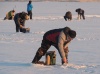 Псковская область, база отдыха "Волынь", зимняя рыбалка на Жижицком озере.