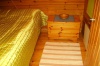 Финляндия, туристическая деревня Керимаа, размещение, коттедж №55, спальня с двуспальной кроватью.